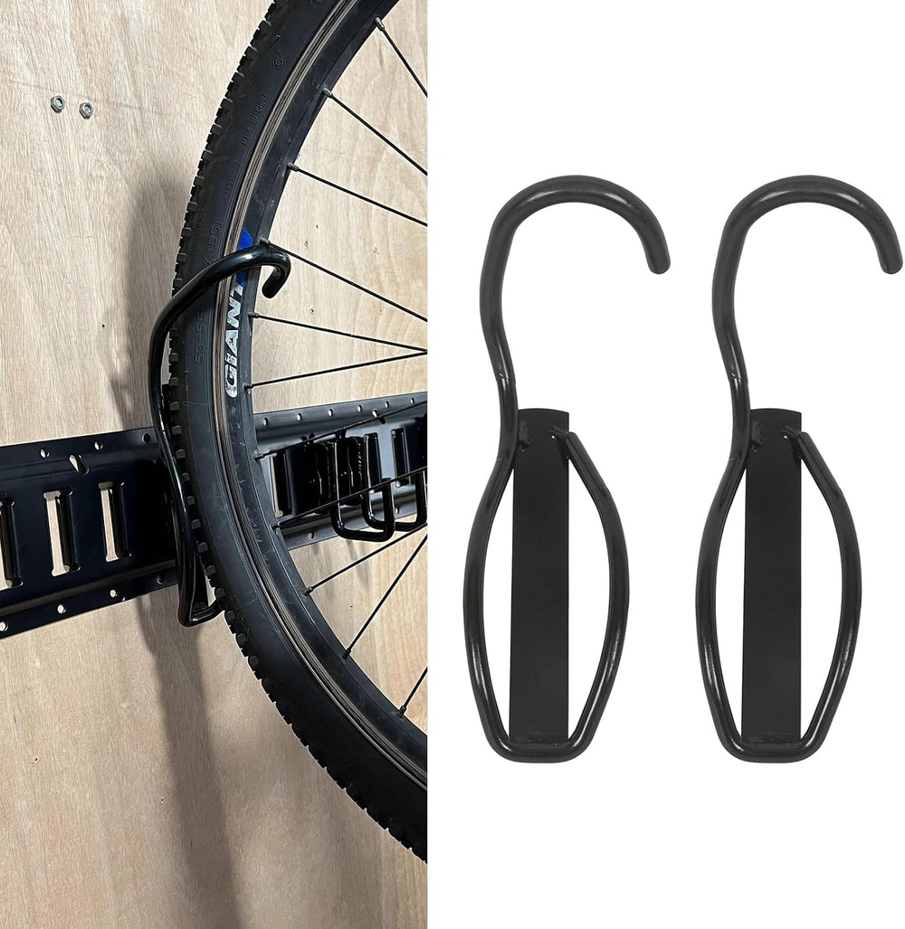 E-Track Bike Hooks, Heavy Duty Wall Mounted Bike Storage Rack Bike Mount (2 P...
