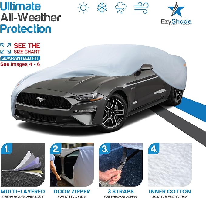 EzyShade 10-Layer Waterproof Sports Car Cover. See Vehicle Size-Chart