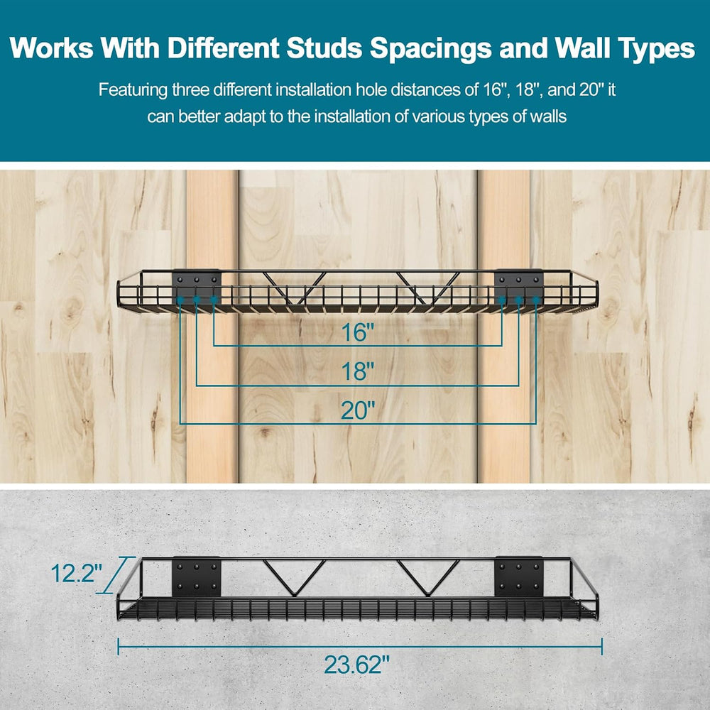 Garage Wall Shelving,4-Pack 12 Inch X 23.8 Inch,Can be Used for Garage, Close...
