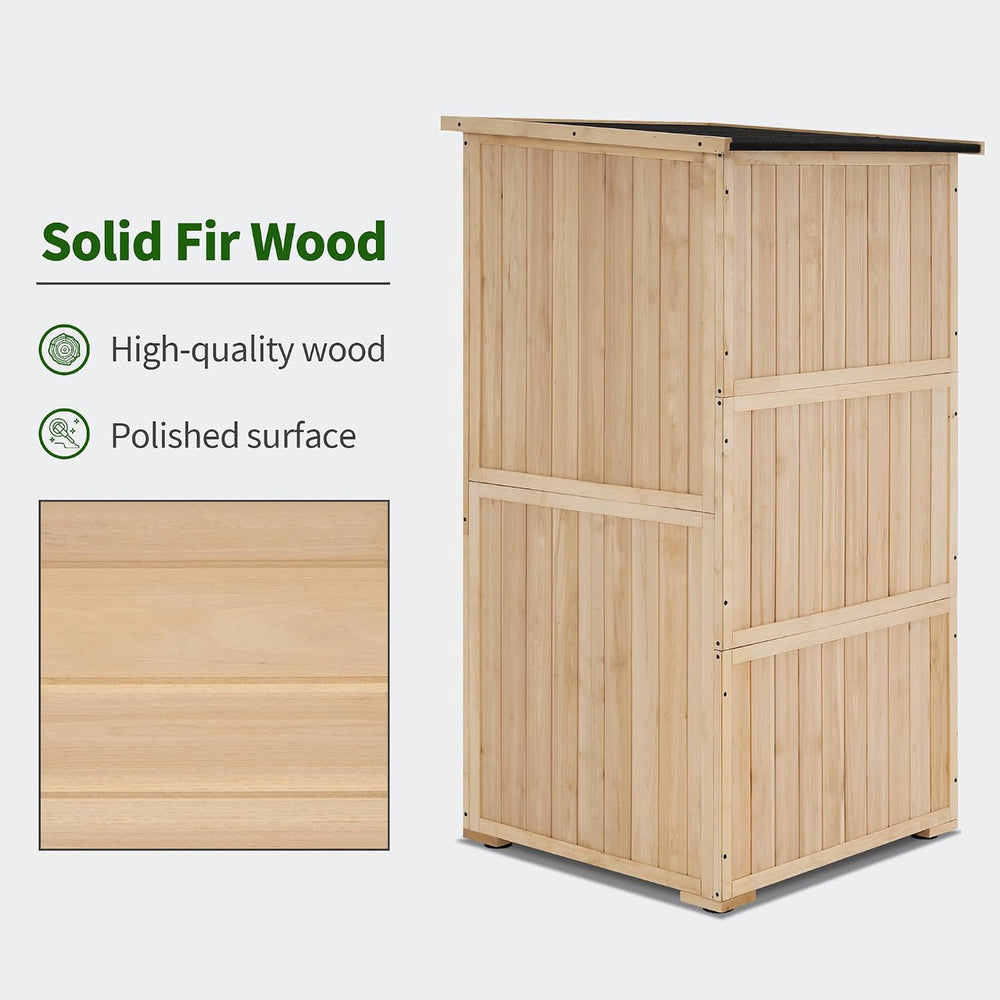 MCombo Outdoor Storage Cabinet, 30" Deep Wood Garden Shed Waterproof 0786