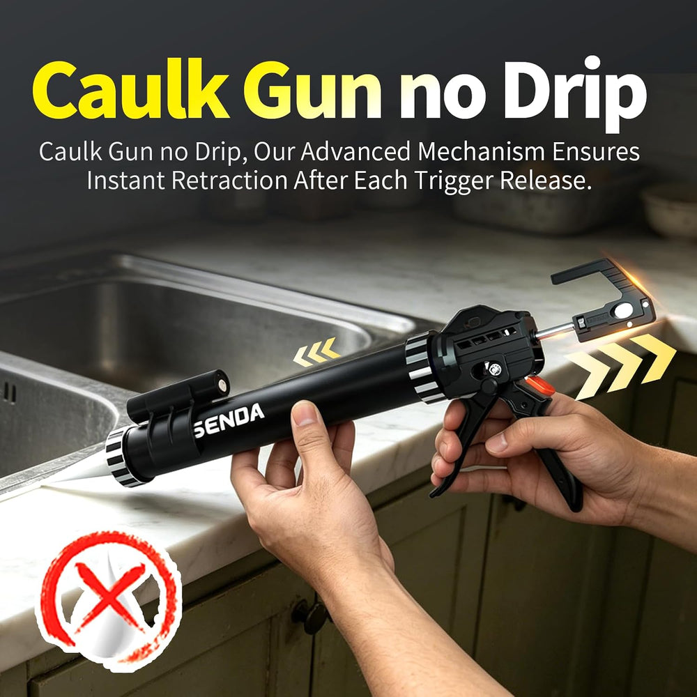 Silicone Sealant Caulking Gun, Heavy Duty Industrial Manual Caulking Gun with...