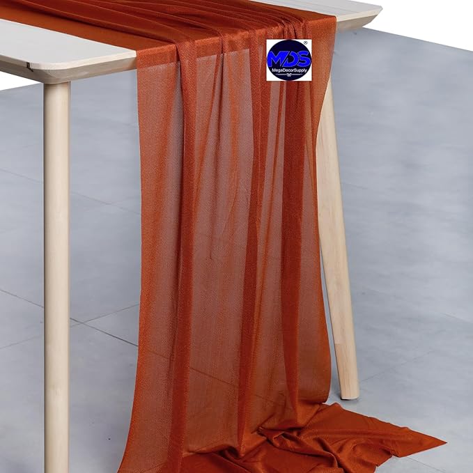 MDS Halloween Chiffon Table Runner - 5 Pack, 29 x 170 Inches, 14ft Each - She...