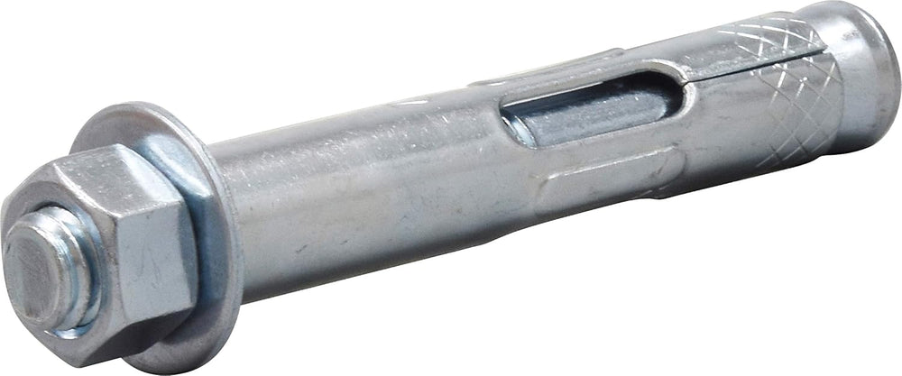 Hillman Sleeve Anchors, 1/2in x 3in, 12 Pack, Silver Zinc