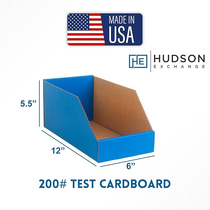 Hudson Exchange 6x12x5.5" Corrugated Parts Bin Box (25 Pack)
