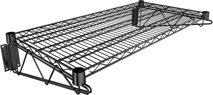 18" x 36" Black Epoxy Wire Wall Mount Shelf