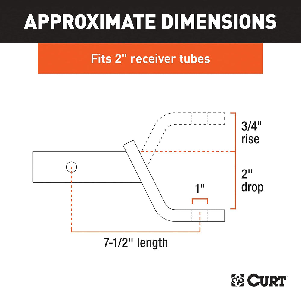 CURT Manufacturing 45032 Class III 2" Ball Mount, Packaged with Pin and ...