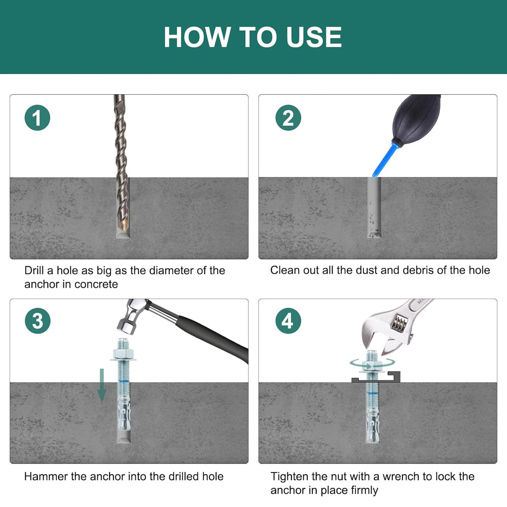 1/2" x 4-1/4" Concrete Anchors (25 Pack) 1/2 inch Wedge Anchors Bol...