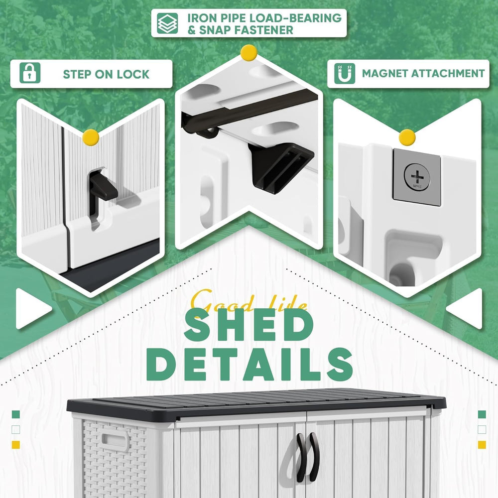 Devoko 50 Cu Ft Outdoor Storage Cabinet - Waterproof Vertical Shed for Patio,...