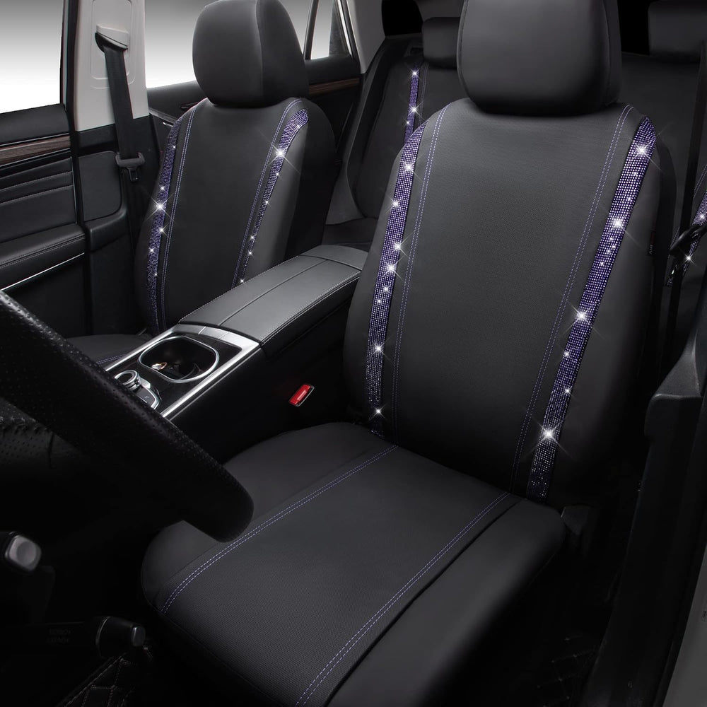 CAR PASS Bling Diamond Car Seat Covers Full Set,Shining Rhinestone Waterproof...