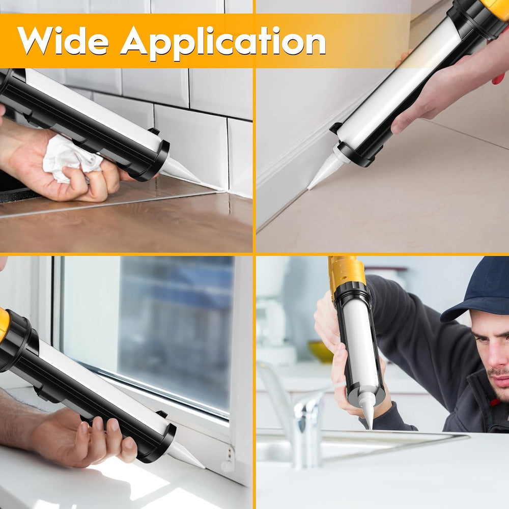 Electric Caulk Gun - Max 4000N Force, Variable Speed Cordless 1/10 Gallon (10...