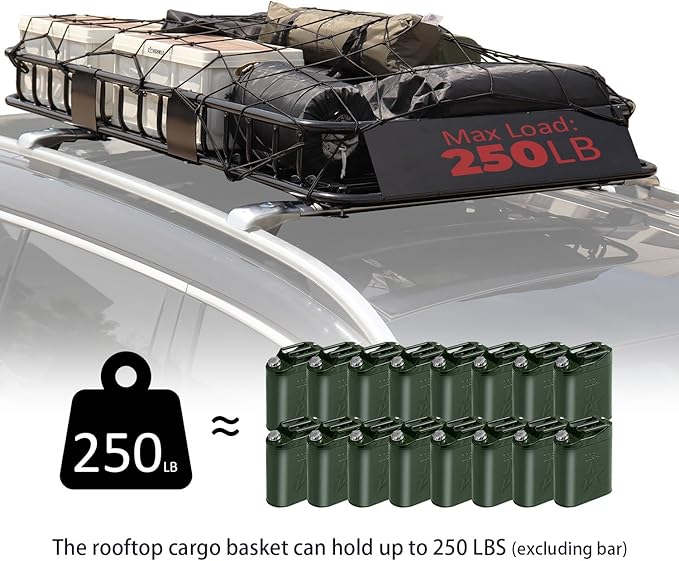 FORWODE 250LB Capacity Heavy Duty 64" x 39" x 6" Roof Rack Car...