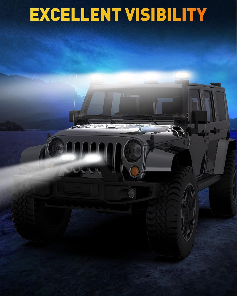 NAOEVO 7 Inch LED Light Bar, 720W 72,000LM LED Off Road/Fog Lights, 6 Pcs