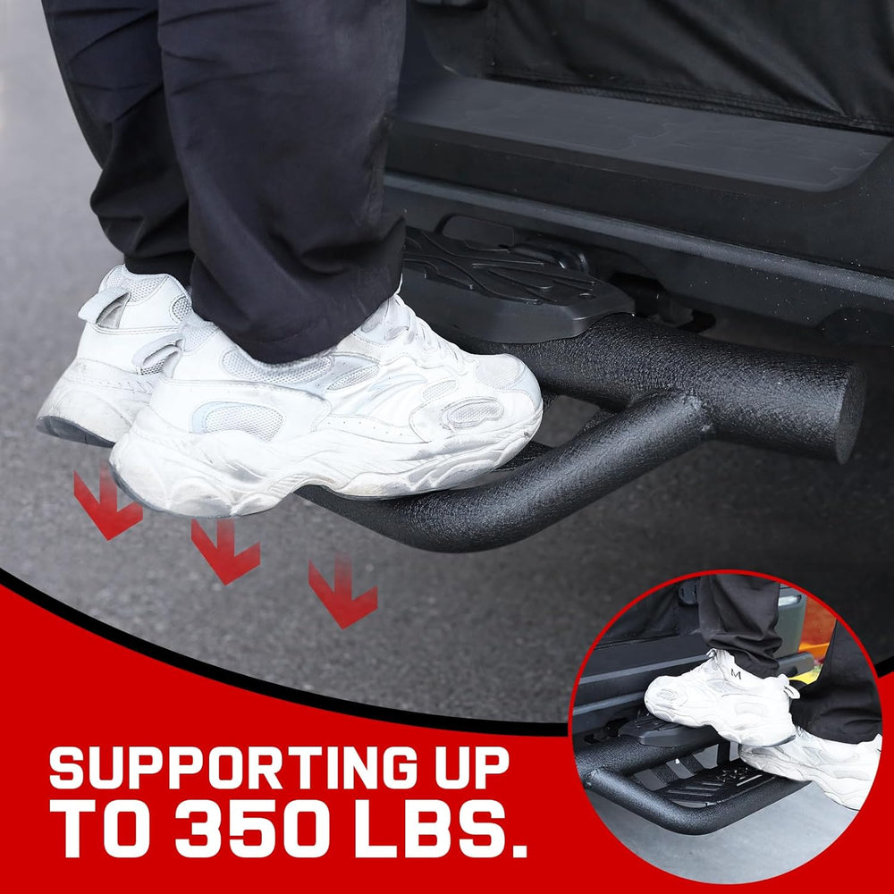 Double Layer Tow Hitch Step for 2" Hitch Receiver, Carbon Steel with Dua...