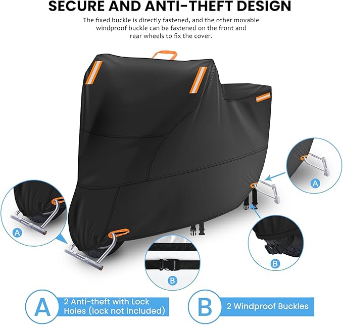 Waterproof Motorcycle Cover Outdoor, Motorbike Scooter Moped Rain Dust