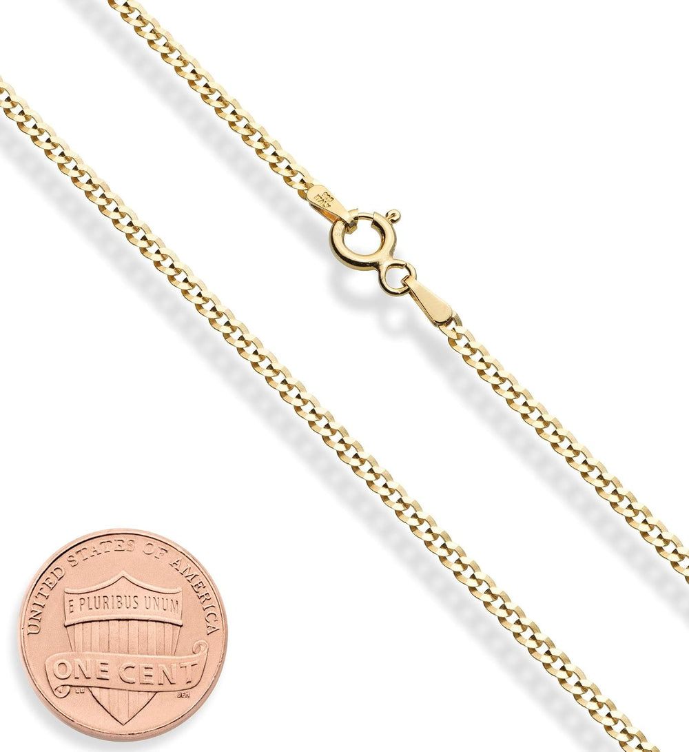Miabella Italian 925 Sterling Silver, 18K Gold Plated 925 Sterling Silver 2.3...