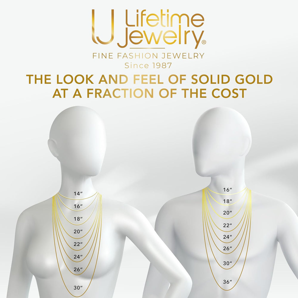 LIFETIME JEWELRY 7mm Gold Herringbone Necklace for Women - Flexible Kink-Resi...