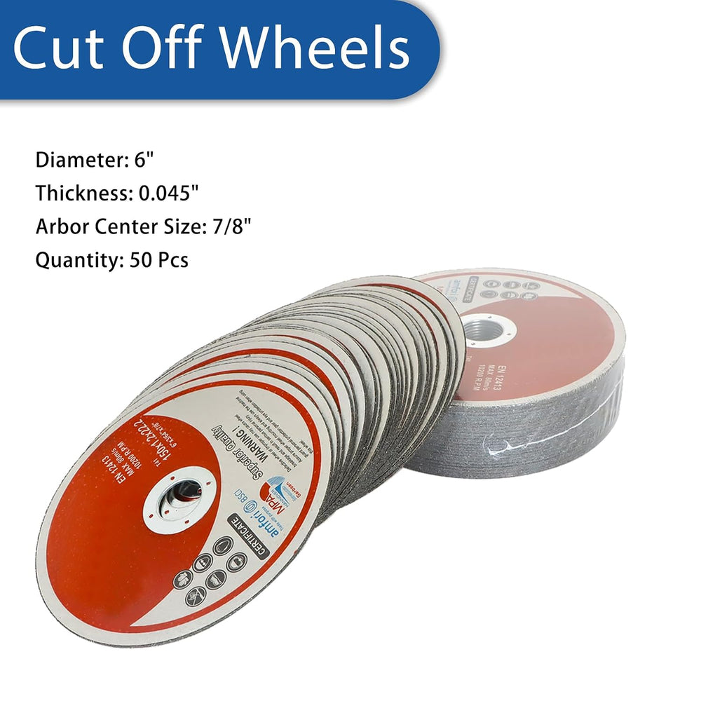 WFLNHB 50 Pack 6 Inch Cut Off Wheels for Metal and Stainless Steel Cutting Di...
