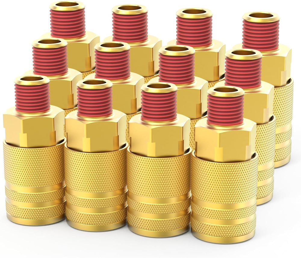 ChillWaves 1/4-Inch Brass Male Industrial Coupler,1/4" NPT Male 6-Ball Q...