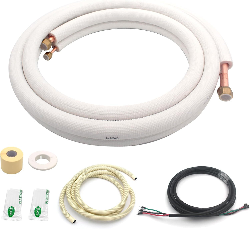 TAUROX 10FT Mini Split Line Set 1/4" & 1/2" O.D Copper Pipes Tu...