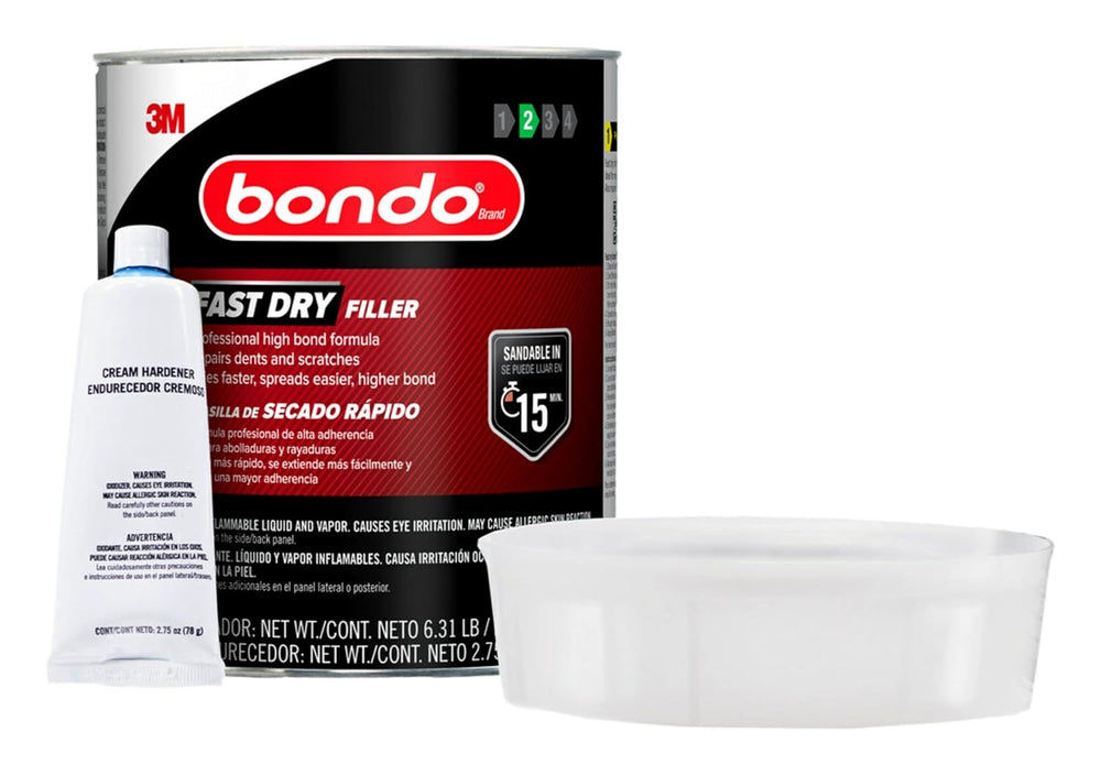 Bondo Fast Dry Filler 6.31 lb with Hardener 2.75 oz, Premium Formula Repairs ...