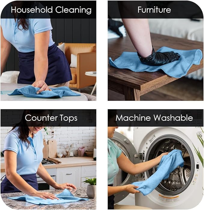 Avalon Towels Microfiber Cleaning Cloths Size 16" x 16", Highly Abs...