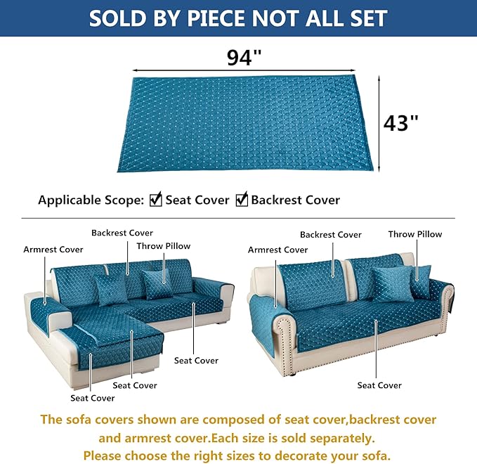 Eismodra Couch Cover, Sectional Couch Covers, Sofa Covers