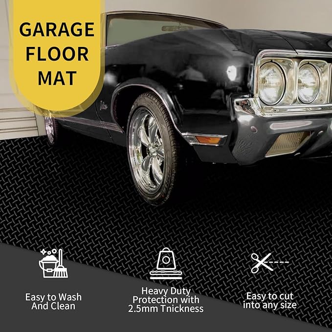 Premium Garage Floor Mat, Commercial Grade Heavy Duty Parking Mat