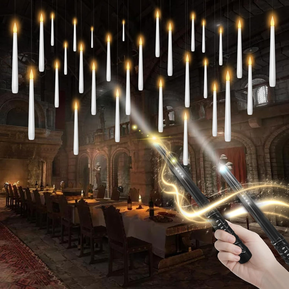 kakoya Flameless Floating Candles with Wand,30 Pcs Magic LED Hanging Taper Ca...
