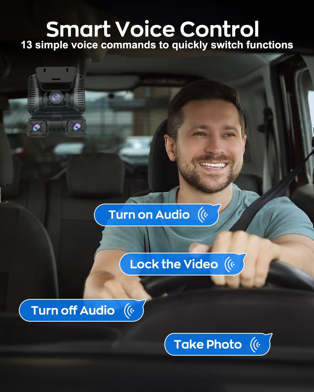 4K Dash Cam 360° View,4 Channel Front and Rear Dash Camera for Cars,Built-in ...