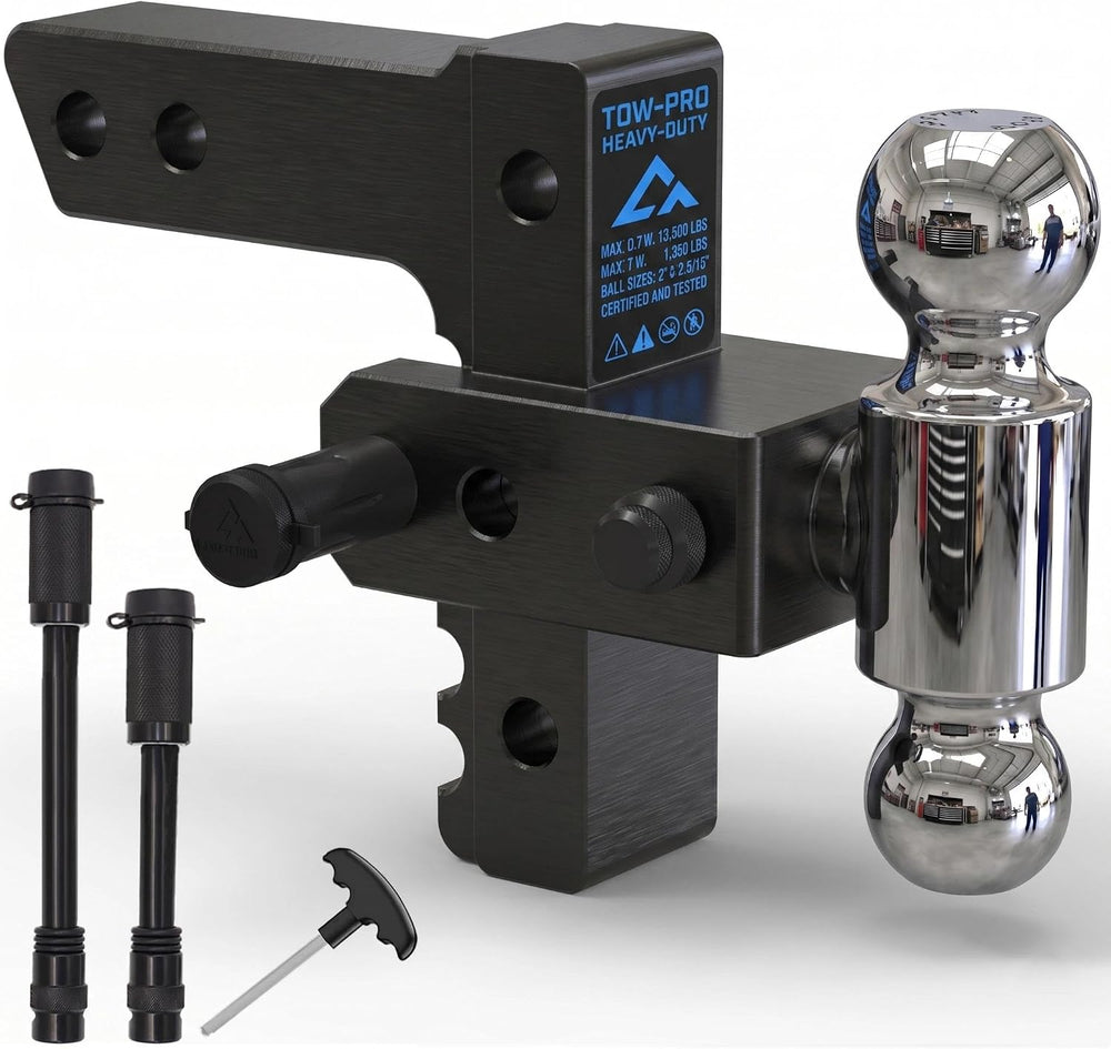 Adjustable Trailer Hitch - Heavy Duty Aluminum Drop Drawbar Hitch - Fits 2&qu...
