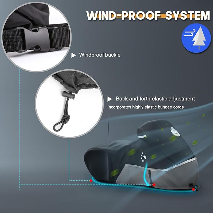 Motorcycle Cover 420D Heavy Duty All Season Universal Weather Waterproof