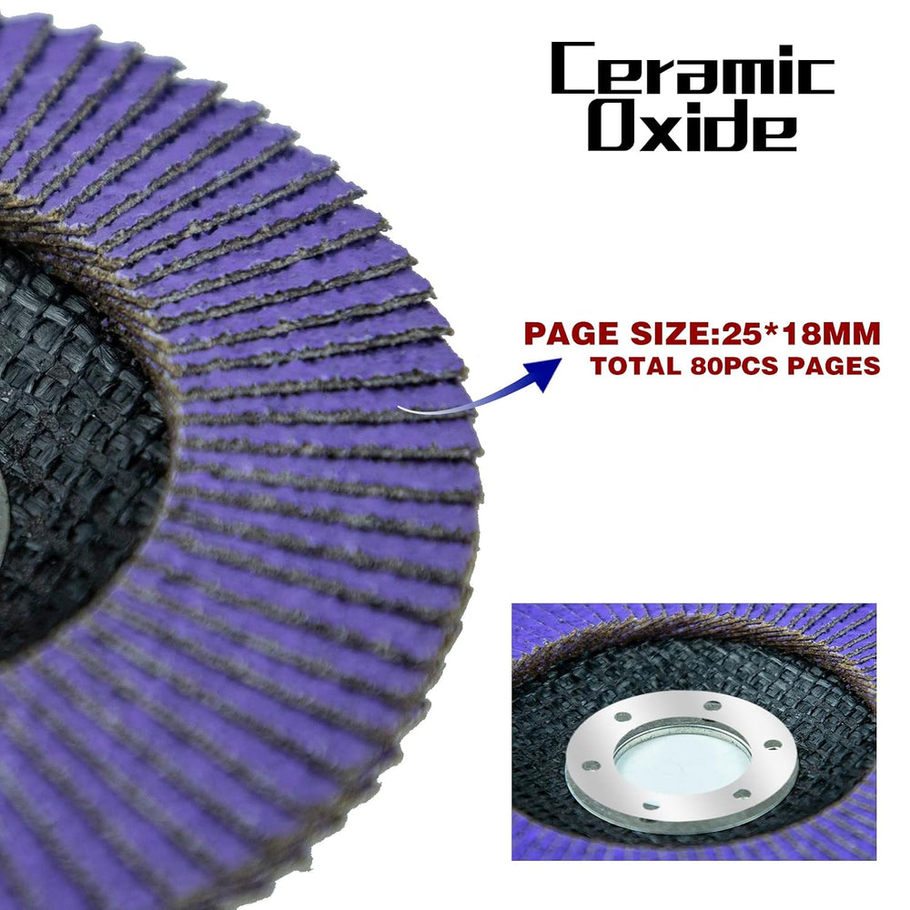 Sali 20 Pack Ceramic Flap Disc 60 Grit 4.5" x 7/8 Inch Sanding Disc Beve...