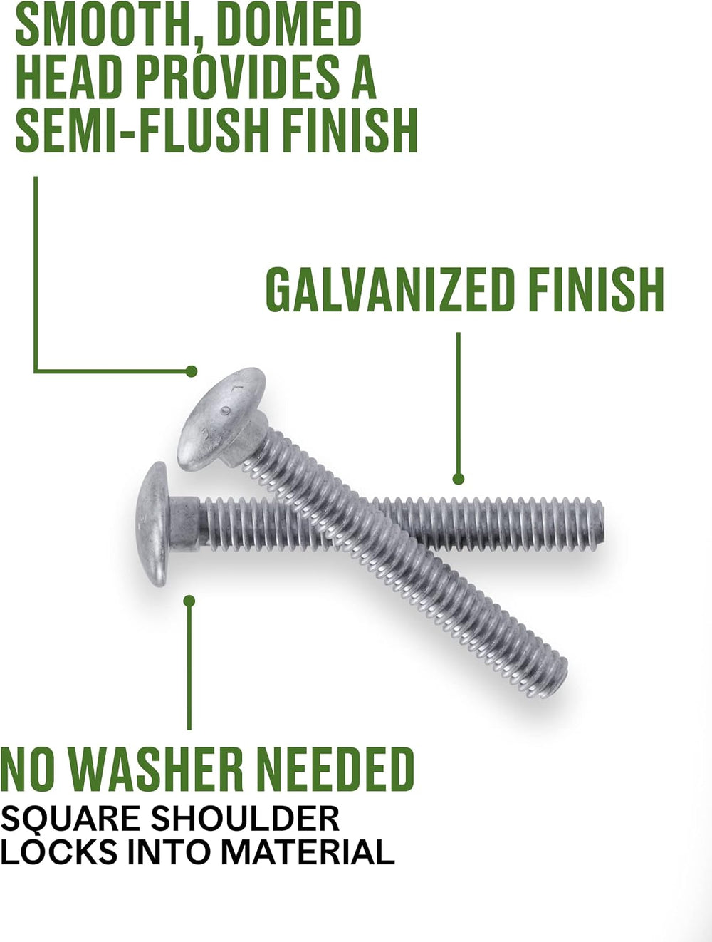 Hillman Group Galvanized Carriage Bolt 1/2” x 4”, 25 Count, Blunt Point, Allo...