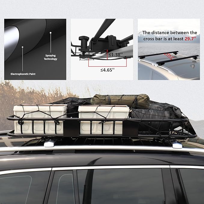 FORWODE 250LB Capacity Heavy Duty 64" x 39" x 6" Roof Rack Car...
