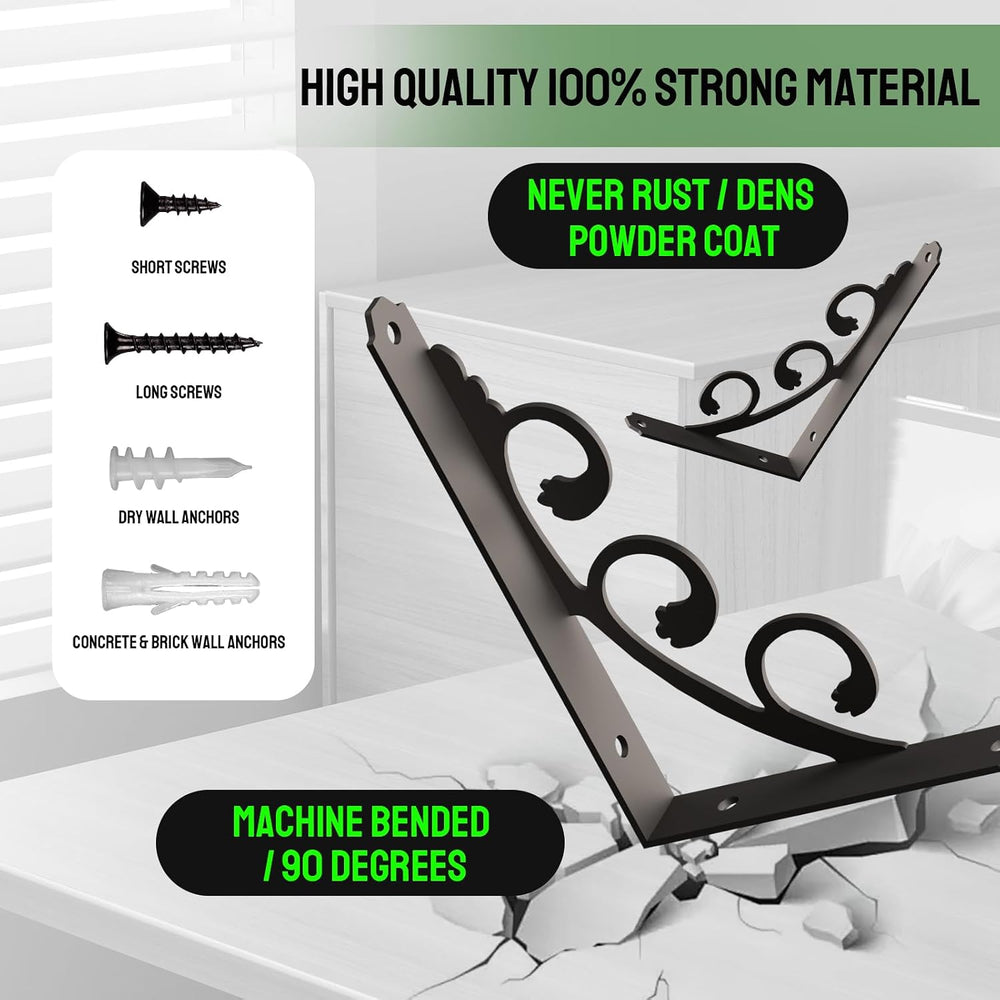L Shelf Brackets for 12" - 14" Board, Floating Shelf Bracket Heavy ...