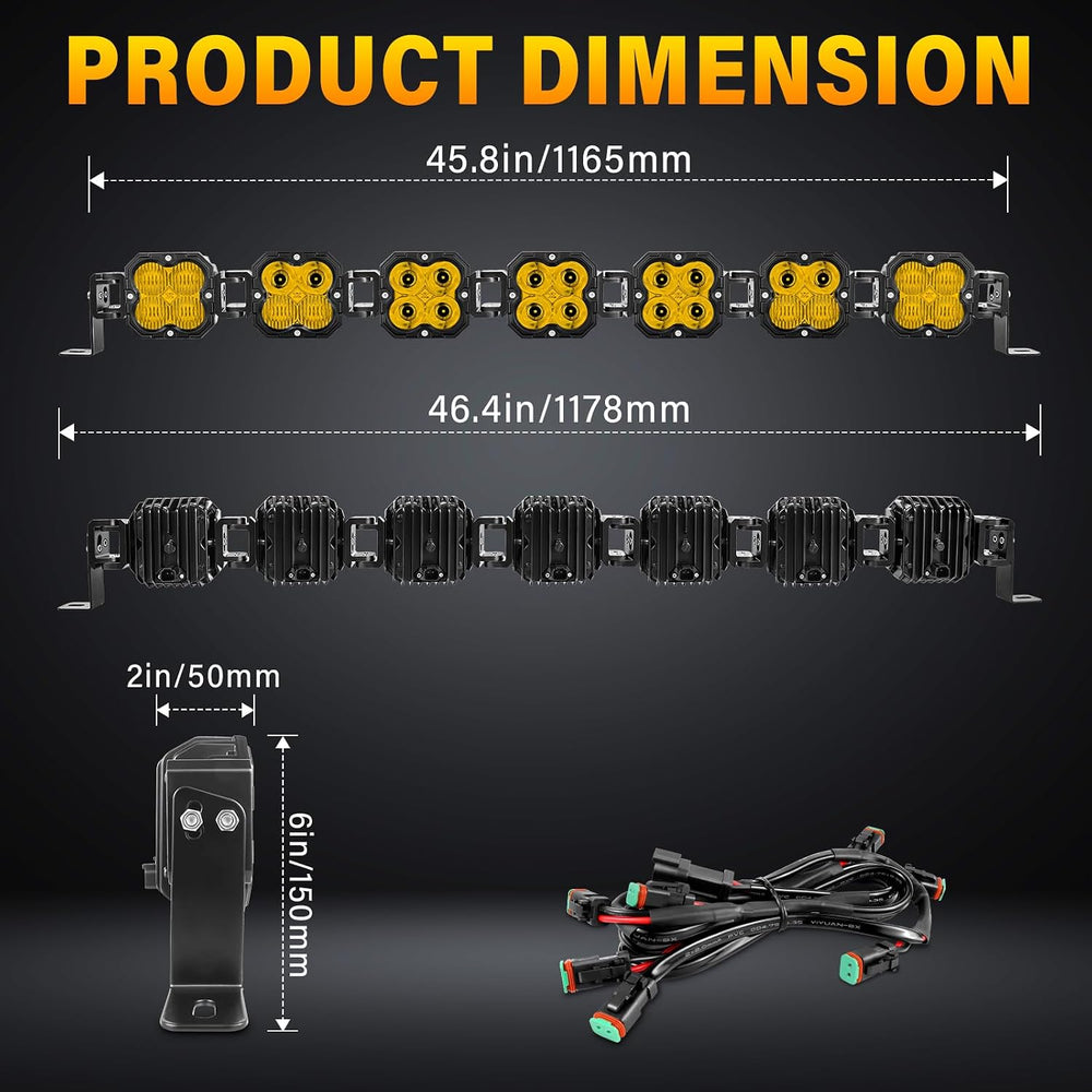 Willpower 46 inch 210W Yellow Straight Curved Adjustable & Linkable LED L...