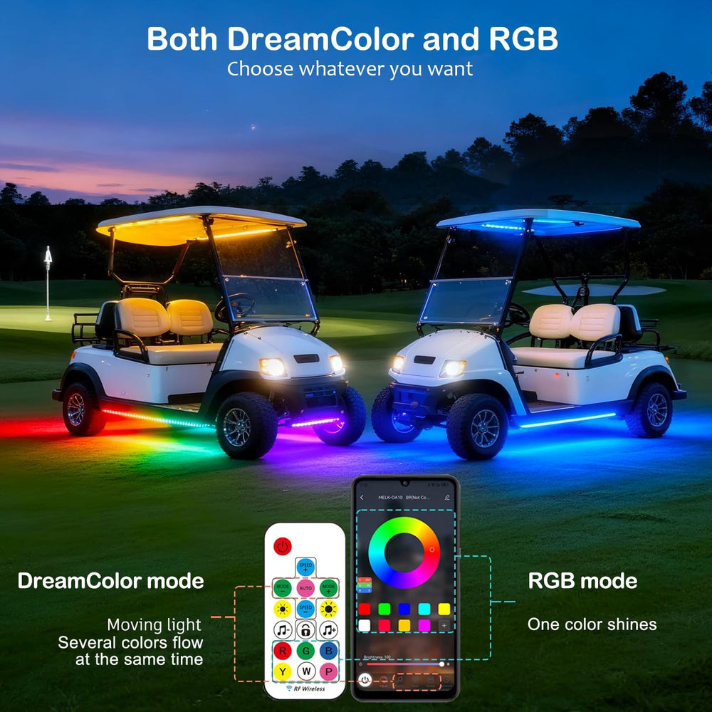 2PCS Golf Cart Underglow LED Light Kit with Built-in 12V-80V Voltage Reducer,...