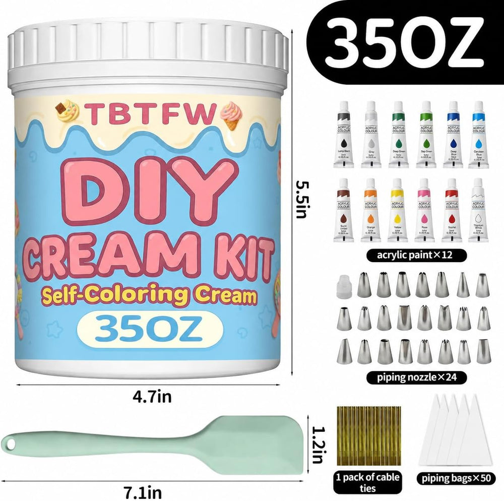 TBTFW 35oz Whipped Clay Cream Glue,White Whipped Cream Glue for Crafts Kit