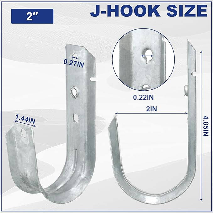 Gisafai 100 Cable Support J Hook, Cable Hooks