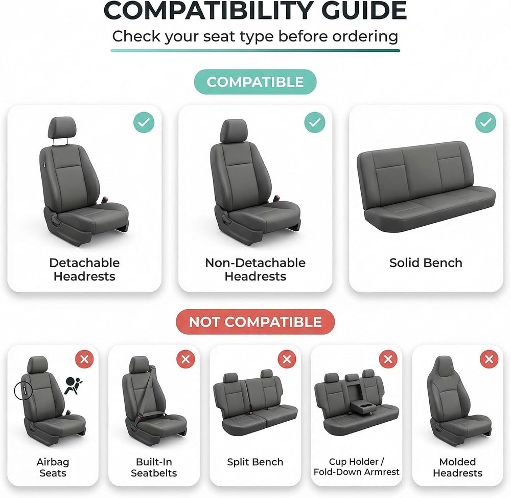 FH Group Car Seat Covers Classic Cloth Seat Covers Full Set with Gift – Unive...