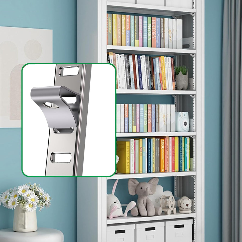 8 Pcs 36 Inch Shelf Pilaster with 40 Clips and 72 Screws, Adjustable Shelf Br...