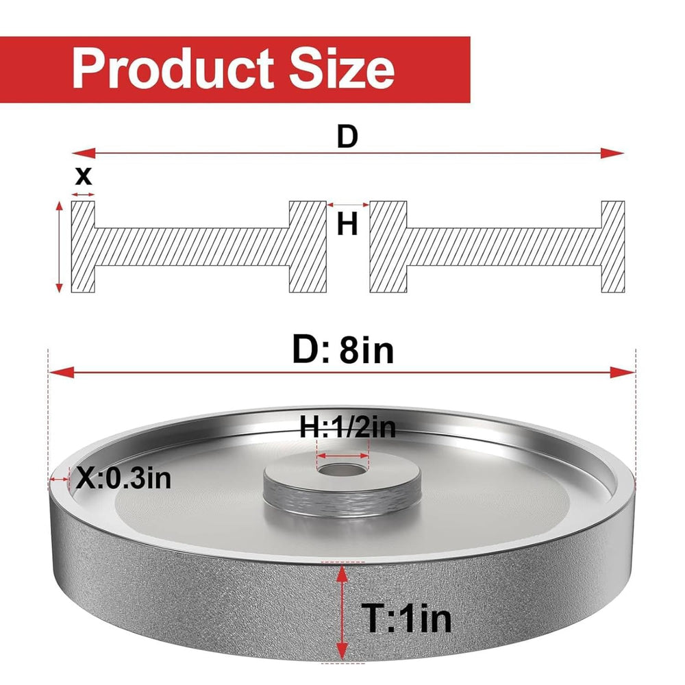CBN 4 in 1 Grinding Wheel, 8 Inch Dia x 1 Inch Wide x 5/8 Inch Bore for Sharp...