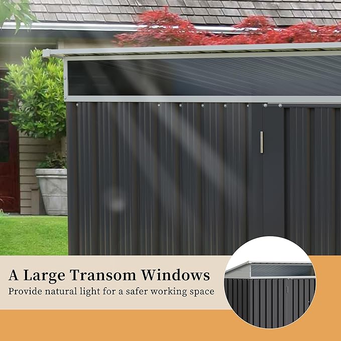 Vongrasig 5 x 3 x 6 FT Outdoor Storage Shed Clearance, Metal Garden Shed