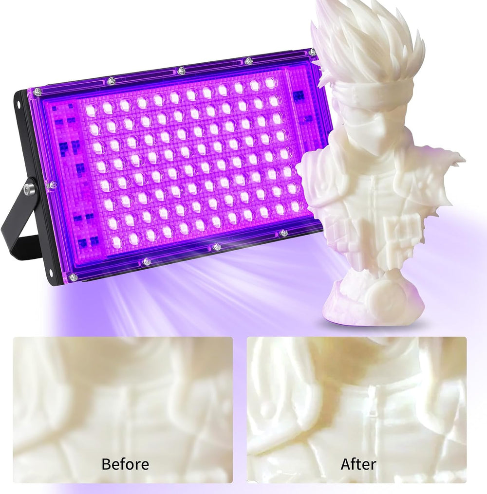 100W 3D Printer UV Resin Curing Light Kit with Dual-Power 360° Rotating Turnt...
