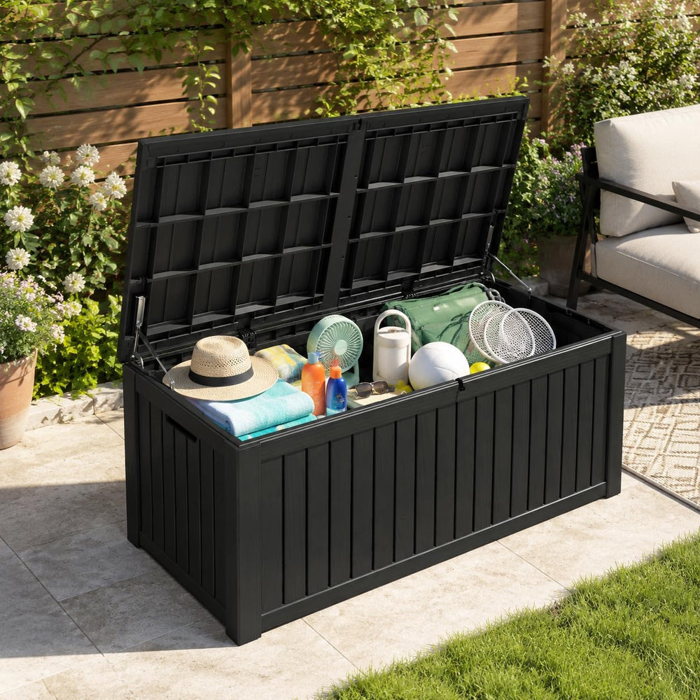 Outdoor Storage Box, Resin Deck Boxes Indoor and outdoor, Waterproof Storage ...