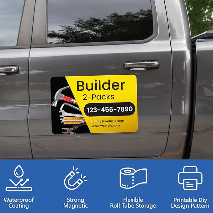 Custom Car Magnet Signs for Businesses 2 pk