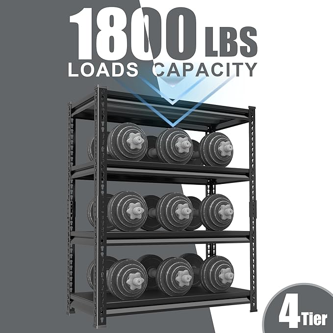 40" W Garage Shelving Heavy Duty,1800LBS Loads Metal Shelving Units and ...