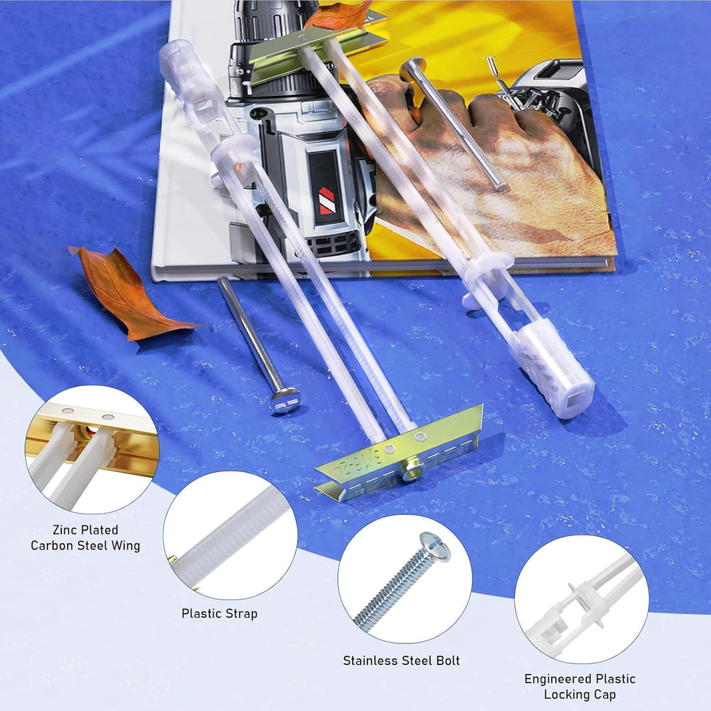 Drywall Anchor with Included Bolts for 3/16”-24, Heavy Duty Hollow Drywall An...