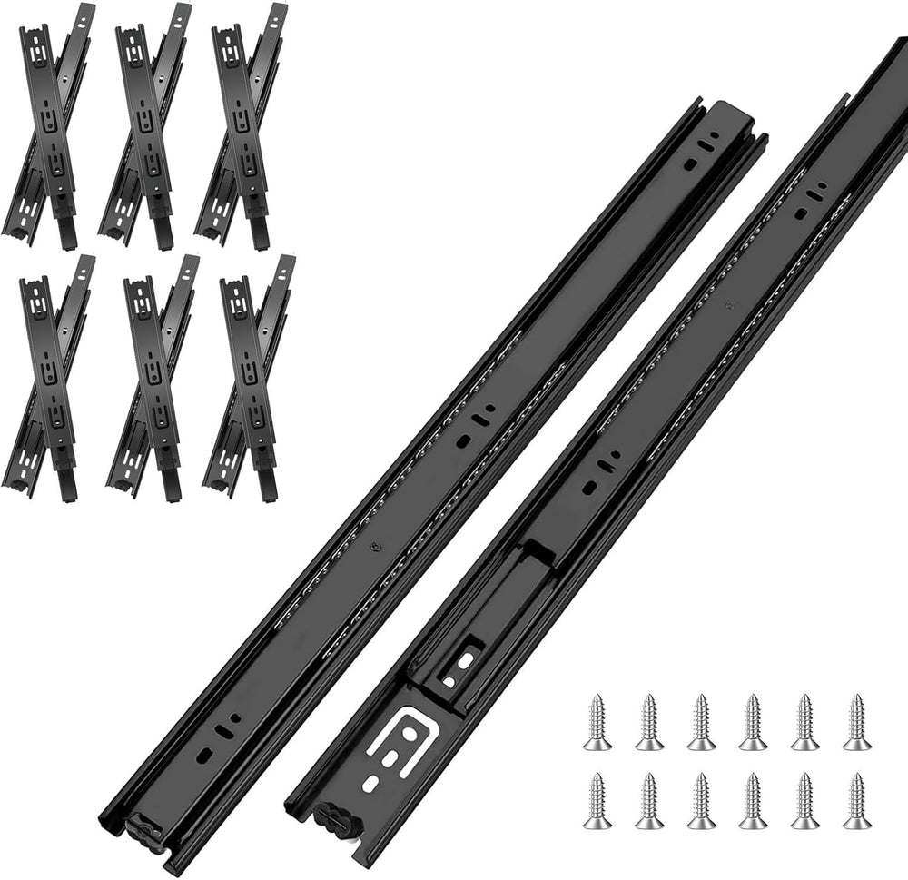 18 inch Drawer Slides 6 Pairs (12pcs) Full Extension Ball Bearing Drawer Rail...