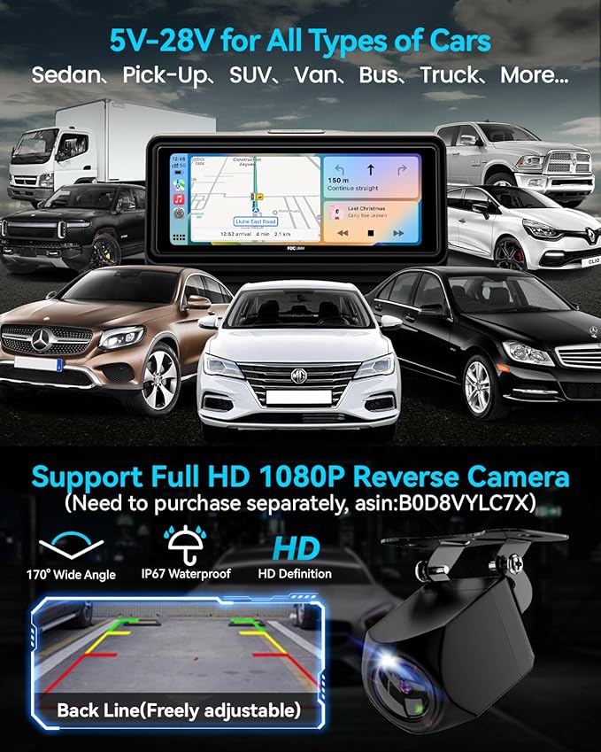 Portable Apple Carplay Screen for Car, Touch Screen